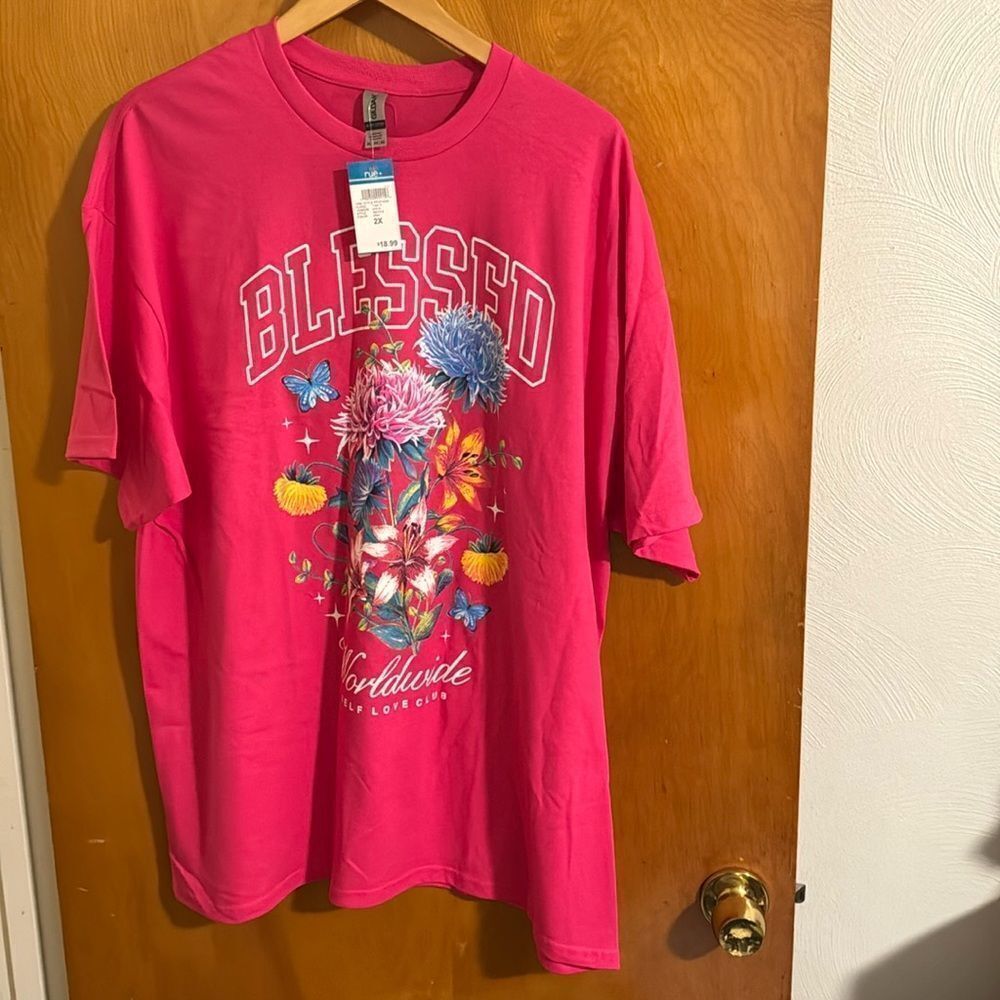 Pink Tshirt Womens 2X Rue21 Blessed
